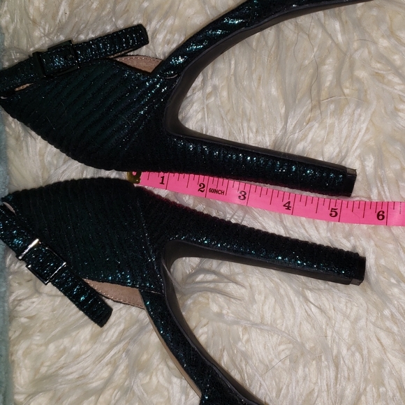 Jessica Simpson Beeya Green Sparkly Platform Sandals - Picture 6 of 6
